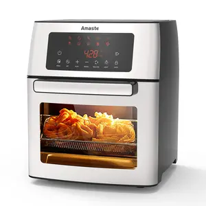10-in-1 Air Fryer Oven, 1500W Electric Air fryer with LED Digital Touchscreen Air Fryer Toaster Oven 16QT Stainless Steel Convection Oven with Rotisserie and Dehydrator, Rotisserie Oven with Recipes