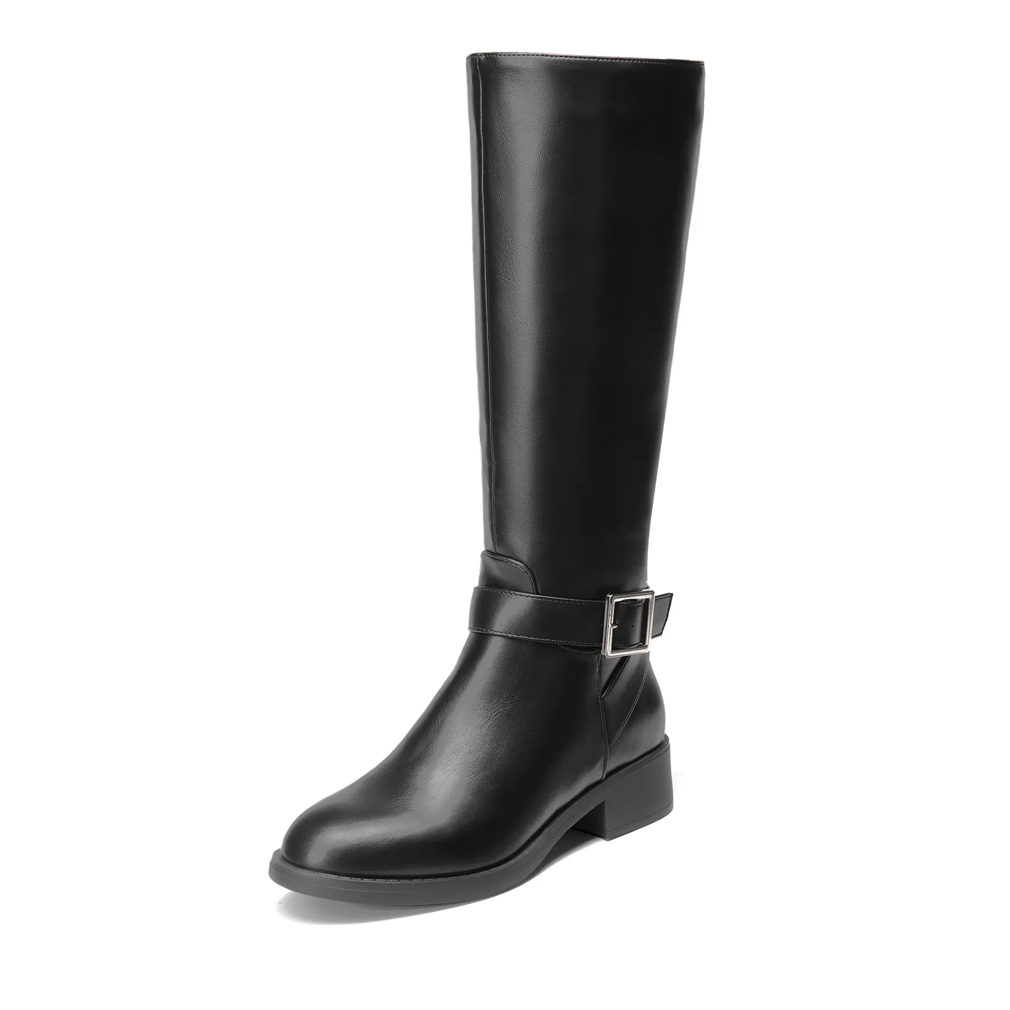 Dream Pairs Women's Knee-High Riding Boots - Western-Inspired Equestrian Lines, Side-Zip, Cushioned Insole, Cowgirl Boot, Block Heel, Elastic Band, Alternative Style, Business-Ready Stylish Footwear, Western Booties, Shoe, Walking Shoes, Chunky Low, Breat