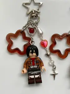 Handmade Acrylic Heart Anime Keychain For Bags, Best Gift for Him Her, Y2K Style, Cute Beaded Design, Perfect for Fans