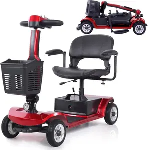 HOBIK Electric Mobility Scooter for Adults & Seniors 20 Miles Range 4.9MPH Foldable 4 Wheels 330 LBS Capacity with LED Headlights & Basket