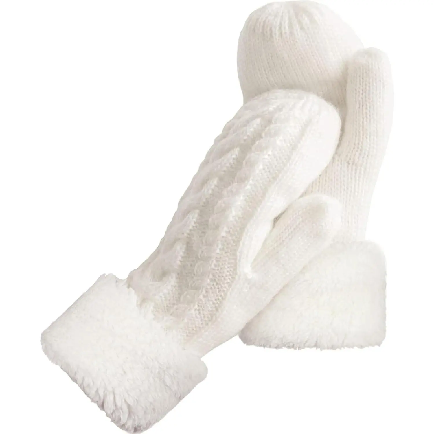 Women's Wool Winter Warm Mittens - Casual, Cozy Thick Knitted, Non-Slip, Breathable Soft Lining Cold Weather Accessories Gifts for Friends