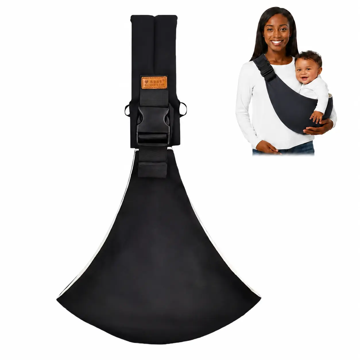 Baby Sling Carrier with Non-Slip Hip Seat, Adjustable Lightweight Infant Carrier for 10–30 lbs, Comfortable Hands-Free Travel Carrier with Safety Buckle