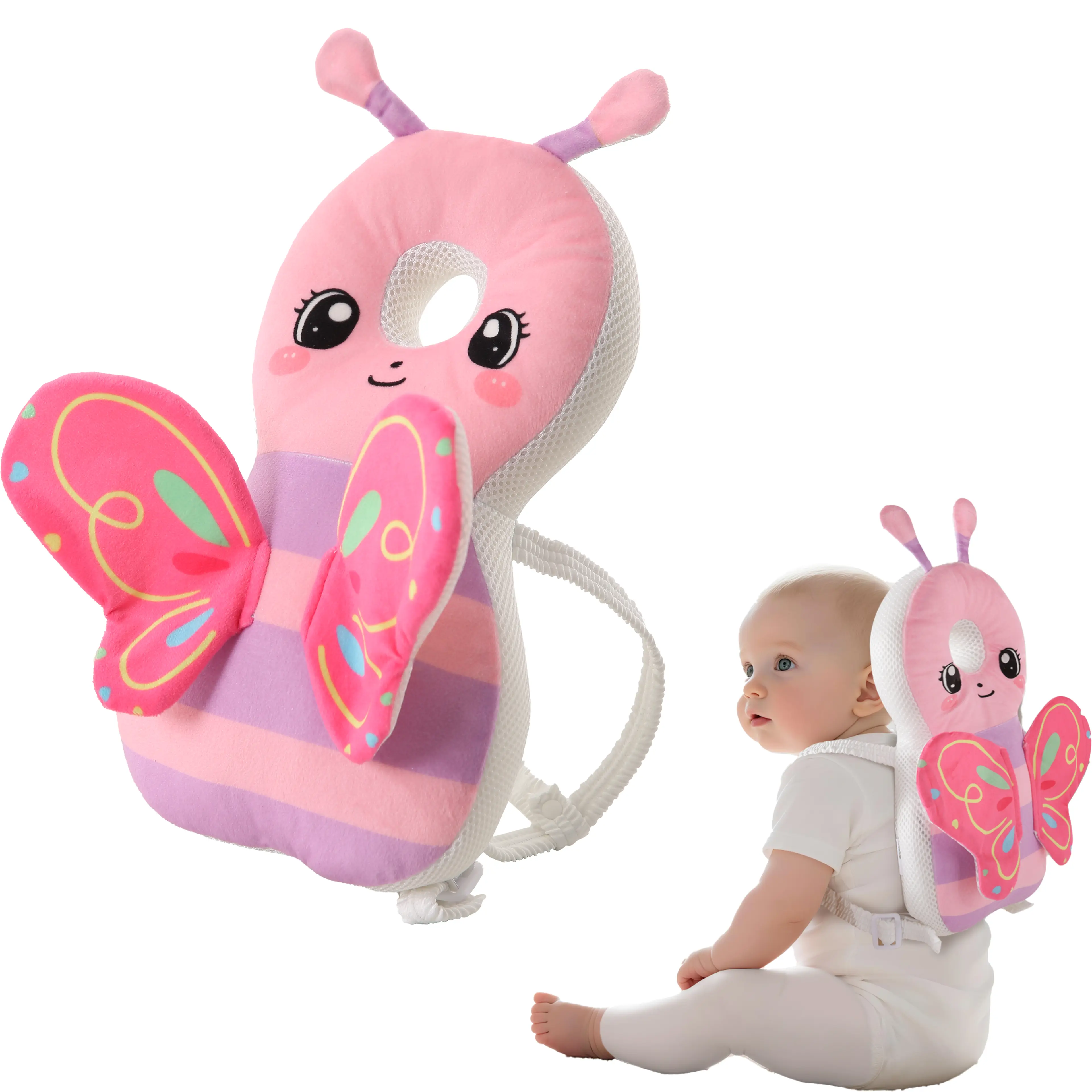 Baby Head Protector Backpack Butterfly | Anti Fall Baby Head Cushion | Toddler Safety Pillow Backpack for Crawling Walking Baby | Infant Head Protection Pad