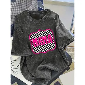 Vintage Faded Graphic Tee - Heavyweight T-Shirt with Distressed Letter Print, Oversized Relaxed Fit for Halloween, Thanksgiving & Seasonal Streetwear| Soft All-Year Comfort