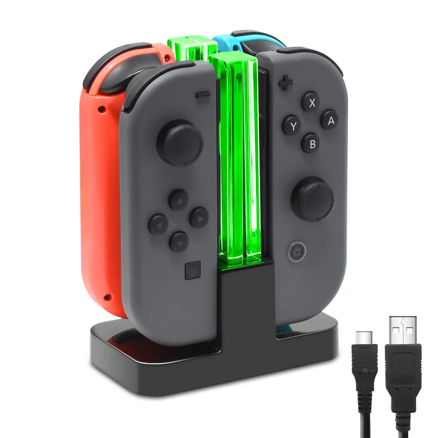 Game Console Controller Charger For Switch & OLED Model, 1 Box Charging Station For Pro Controller With LED Charger Indicator & Type C Charging Cable,