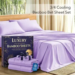 4-Piece Cooling Bed Sheets Set, Cooling Bed Sheets For Kids Hot Sleepers And Night Sweats, Kids,4-Piece Soft & Breathable Summer Queen Sheet Set, 15" Deep Pocket With Elastic, Dark Blue, Local Warehouse Same Day Shipping, Clearance