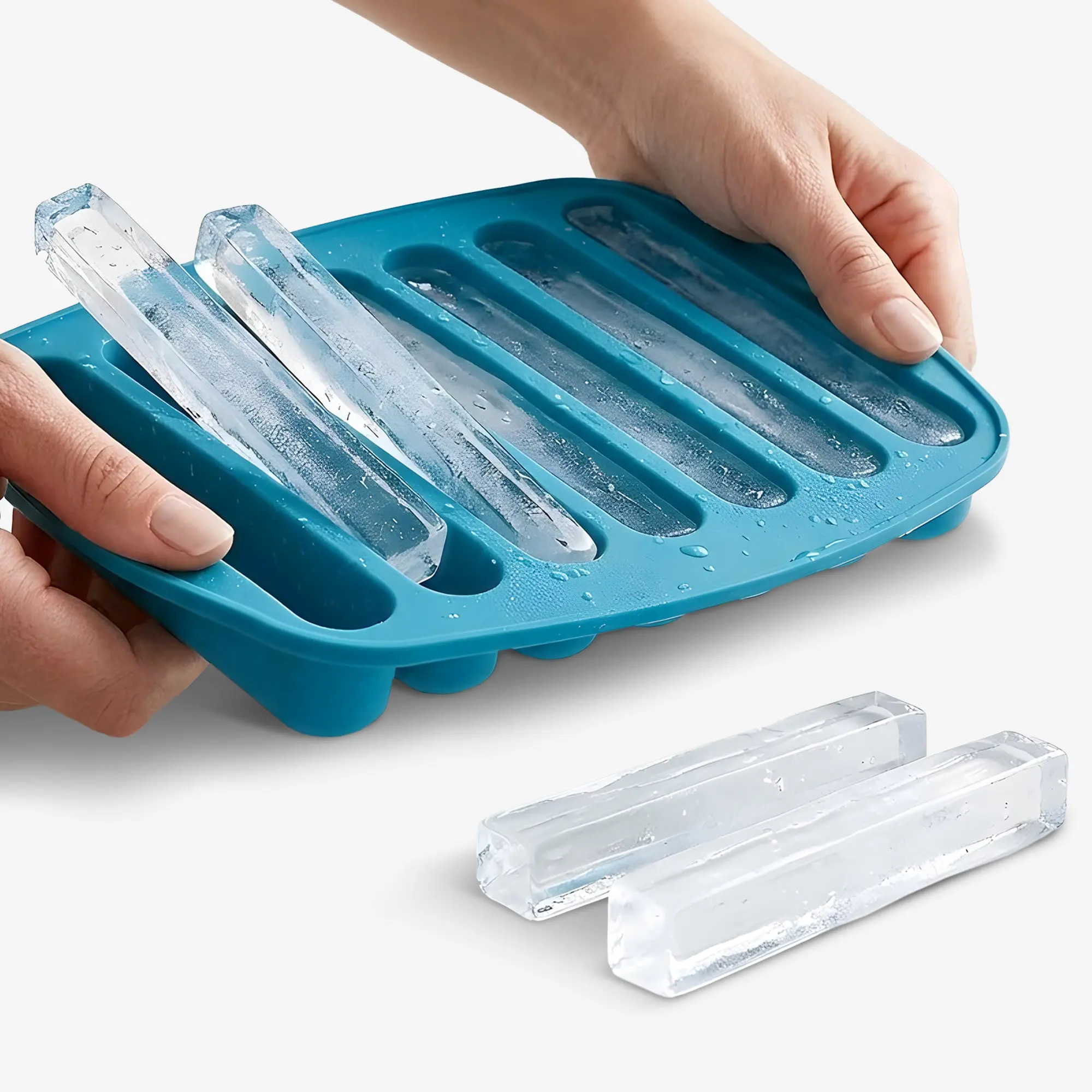 Cheer Collection Silicone Ice Stick Tray for Water Bottles - Easy Pop Out - Thin Ice Cube Mold for Sports and Water Bottles