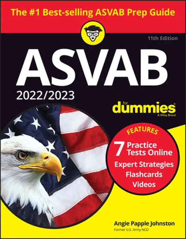 USED Book - 2022 / 2023 ASVAB for Dummies: Book + 7 Practice Tests Online + Flashcards + Video by Papple Johnston, Angie (Paperback) - english