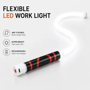 Flexible Handheld LED Light Stick - Bendable Silicone Strip Flashlight with 3 Brightness Modes, USB Rechargeable High Lumen Lamp, Lightweight Portable Tool for Car Repair, Narrow Tight Spaces