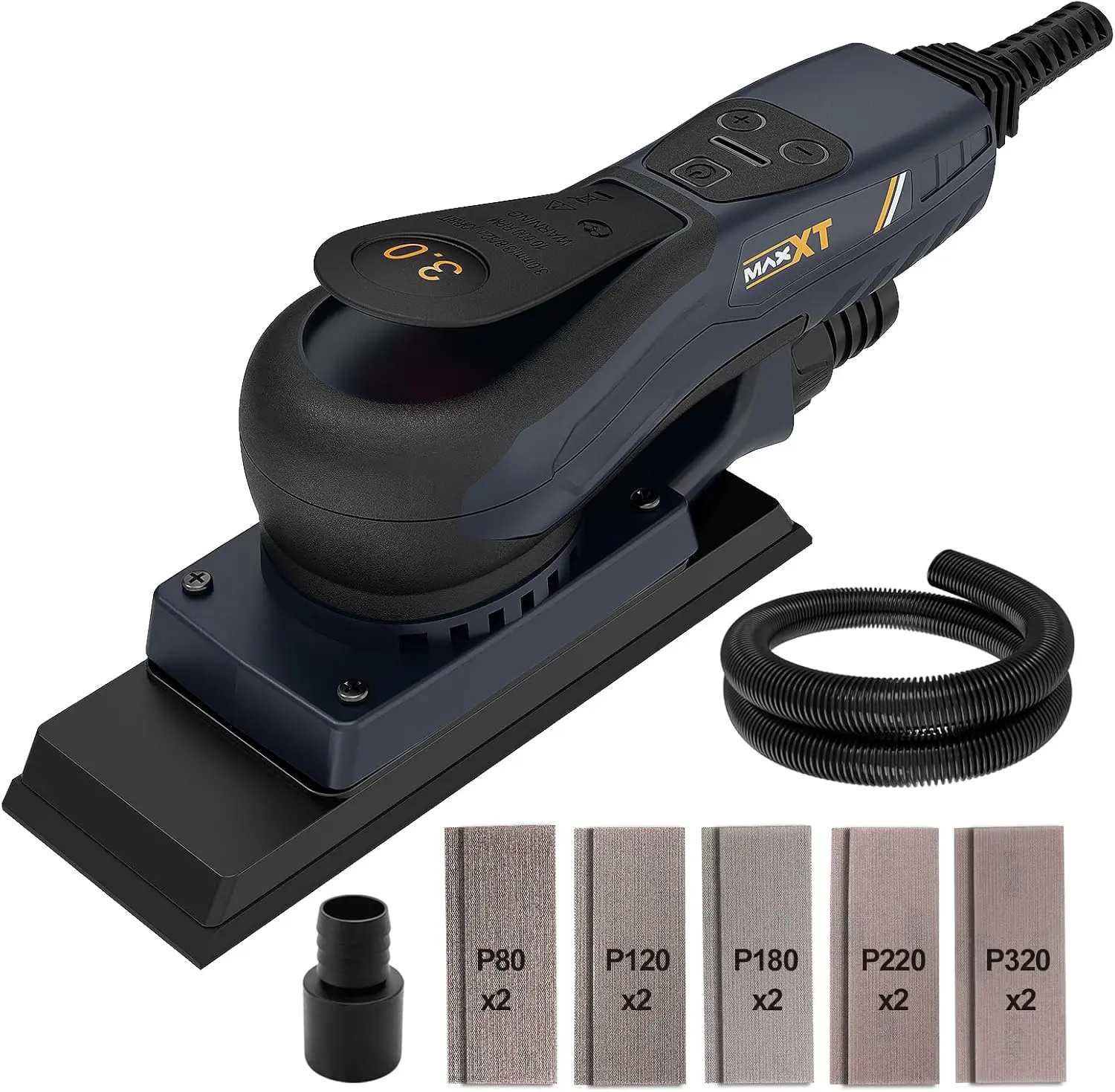 MAXXT Brushless Sheet Sander Electric 3mm Orbital 350W with 15 Sanding Paper for Woodworking Palm Sander Finishing Sander