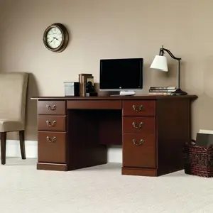 Sauder Heritage Hill Computer Desk with 3 Side Drawers & Central Keyboard Shelf for Home Office & Corporate Use