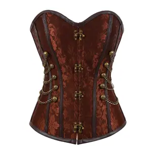 Milalee Womens Gothic Retro Steampunk Underbust Corset Top Lace-Up Slimming Bustier for Cosplay Daily Wear 2837