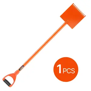 Shingle Shovel 1 Pack For Roofing With D-Grip Handle, Lightweight Steel Roof Ripper Tool, Ergonomic Grip, Orange Finish, Durable Construction, Ideal For Shingle Removal, Roof Replacement, Construction And DIY Projects