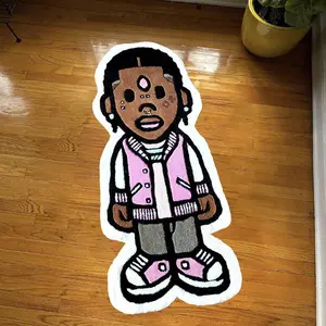 Cartoon Character Pattern Floor Mat, 1 Count Soft Comfortable Irregular Design Rug, Decorative Carpet for Home Living Room Bedroom