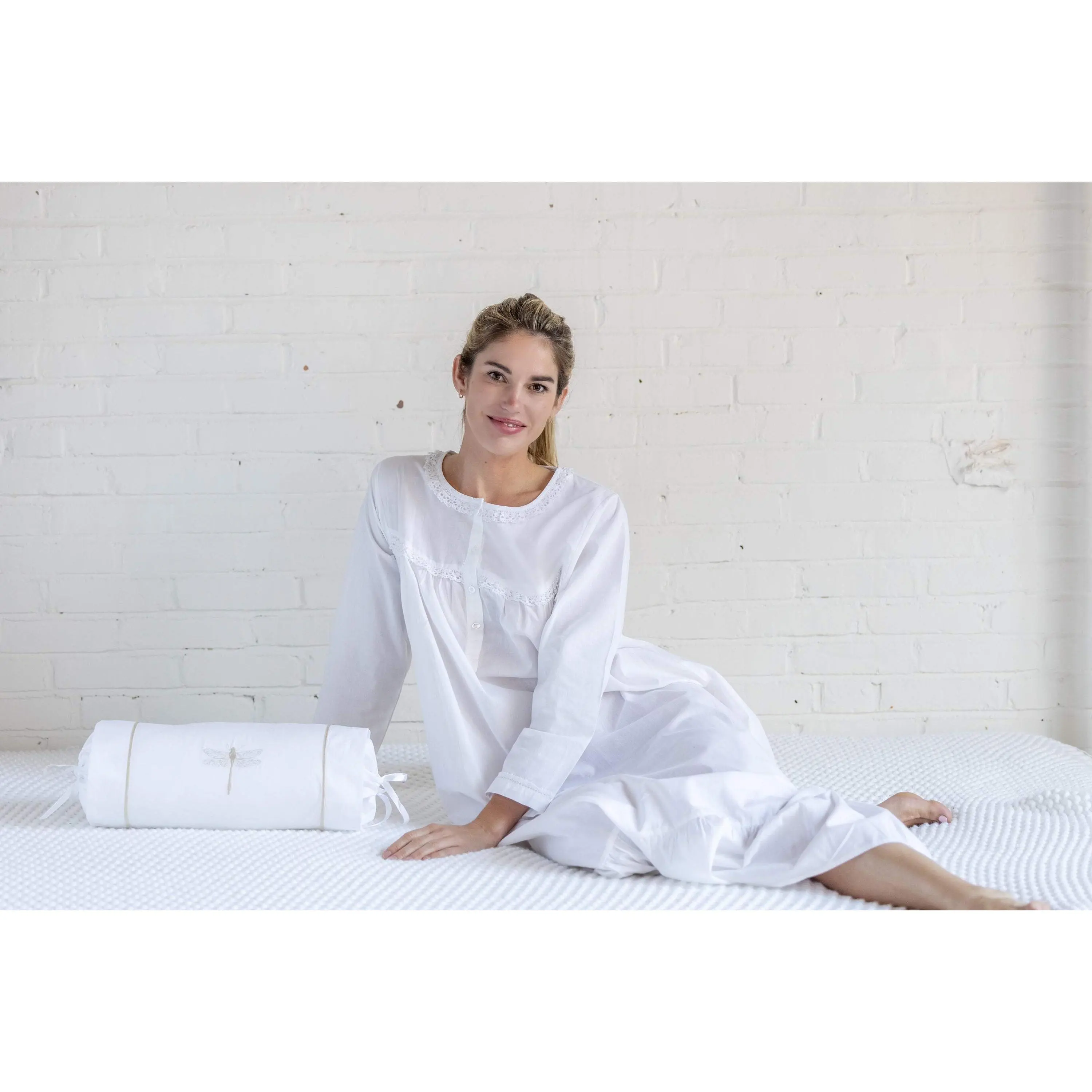 Catherine White Cotton Nightgown.