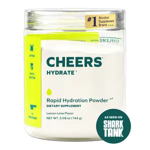 Cheers Hydrate | 12 Doses | Oral Rehydration Solution | Electrolyte Supplement with Sodium, Potassium, Glucose | Lemon Lime Cheers Hydrate | 12 Doses | Oral Rehydration Solution | Electrolyte Supplement with Sodium, Potassium, Glucose | Lemon Lime