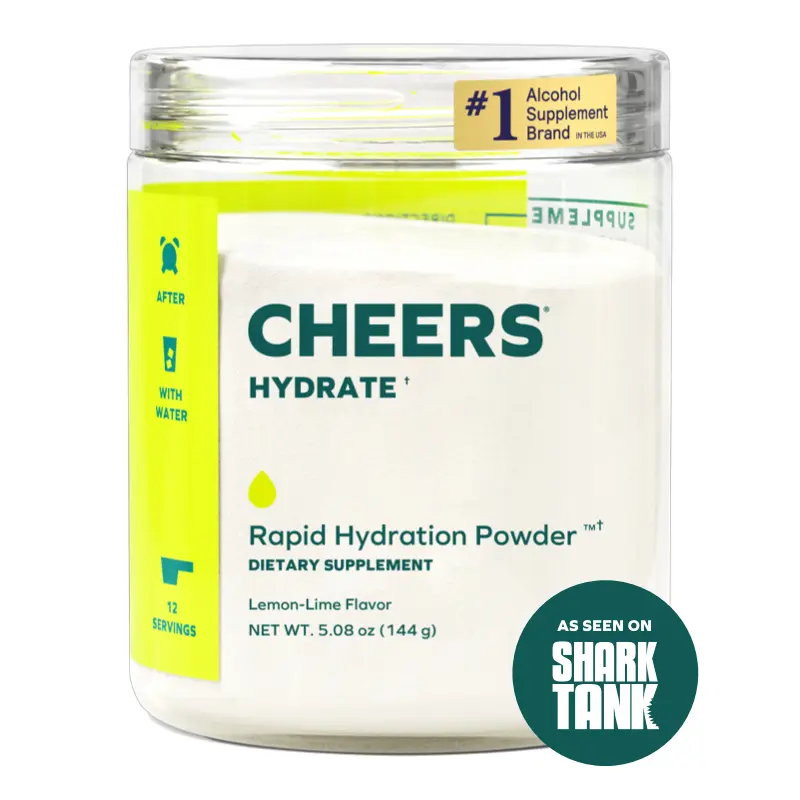 Cheers Hydrate | 12 Doses | Oral Rehydration Solution | Electrolyte Supplement with Sodium, Potassium, Glucose | Lemon Lime