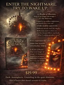 Gideon Drake Signed Realm of Illusions Book Haunting Psychological Thriller with Surreal Dream Elements Novel Paperback Special Edition
