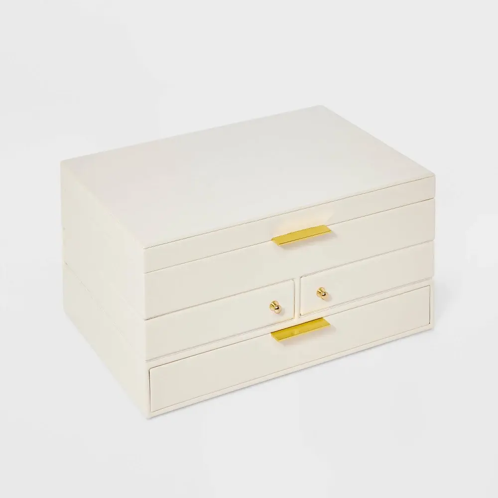 A New Day Three-Drawer Jewelry Organizer MDF White One Size 5.5