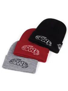 2025 Trendy Fashion New Knitted Hat GOING Women's Side Embroidered Bean Hat Beanie Hat Street Pop Hip Hop Hat Autumn/Winter Outdoor Leisure Sports Ski Hat Daily Commuting Decoration Skull Hat Unisex Borderless Hat