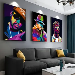3 - Piece Set of Modern Hip - hop Art Canvases: A Striking and Inspiring Wall Decor. Ideal for Bedroom, Living Room, and Corridor, it Adds a Stunning Flair to Your Winter Home. Unframed Decoration Print