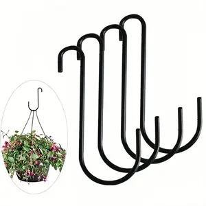 4 Heavy-Duty Fence Hooks for Hanging Plants, Supports Indoor and Outdoor Use, Garden Accessories Ideal for Bird Feeders and Lanterns, Hanging Plant Hanger
