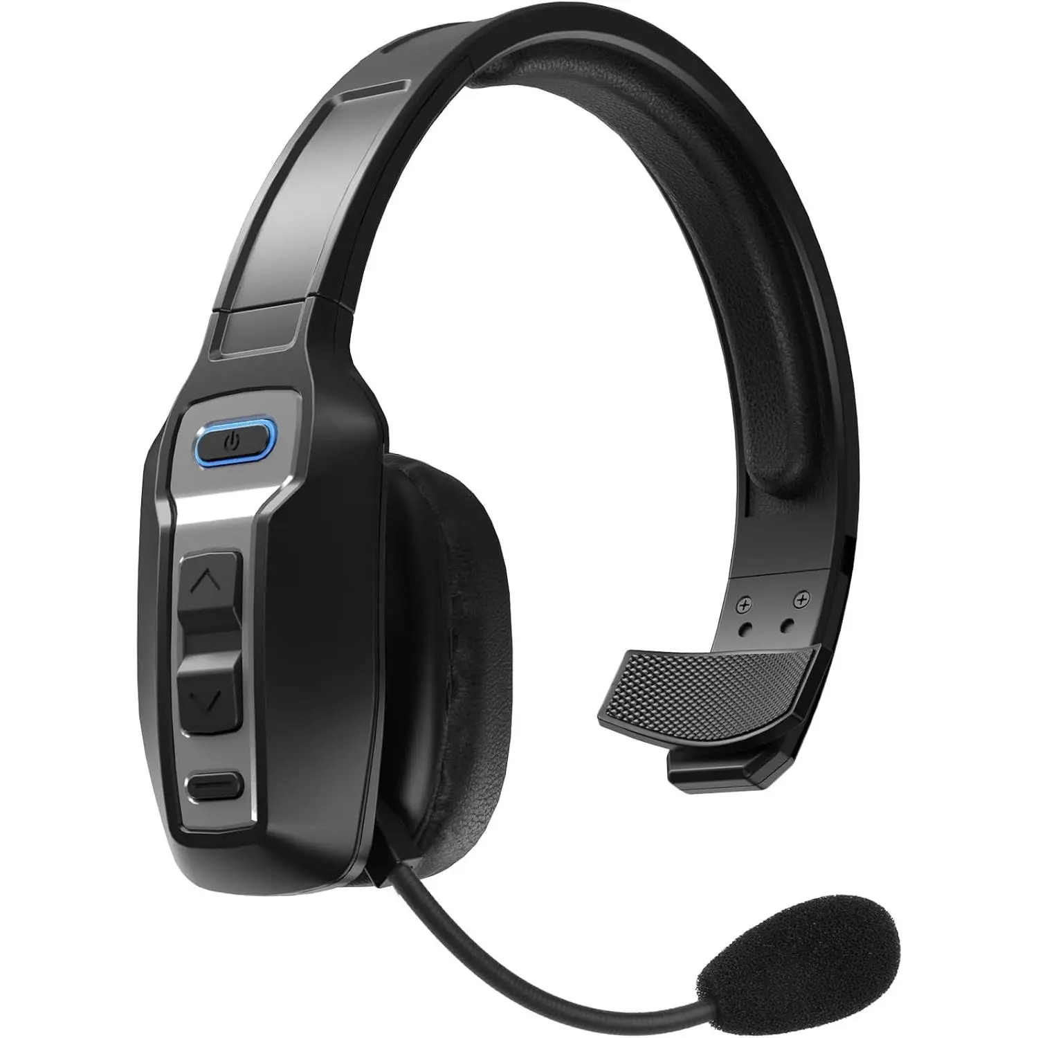 Bluetooth Headset for Truck Drivers Single Ear Wireless Headphones with Mic Noise Cancelling Mute Button Hands-Free 60H Playtime for Call Center Office Cell Phone