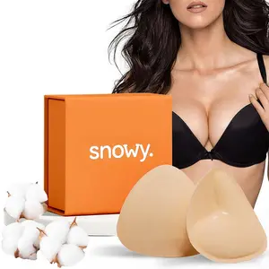 Women's Adhesive Bra Cup Accessories - Reusable, Snowy Sticky, Sweat-Resistant, Waterproof, Push-Up, Backless, Strapless, Portable, Comfortable for Day Clothes