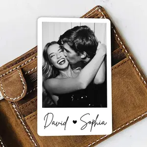 Custom Photo Wallet Insert Card – Personalized Couple Picture Wallet Card, Romantic Anniversary Gift for Husband or Boyfriend