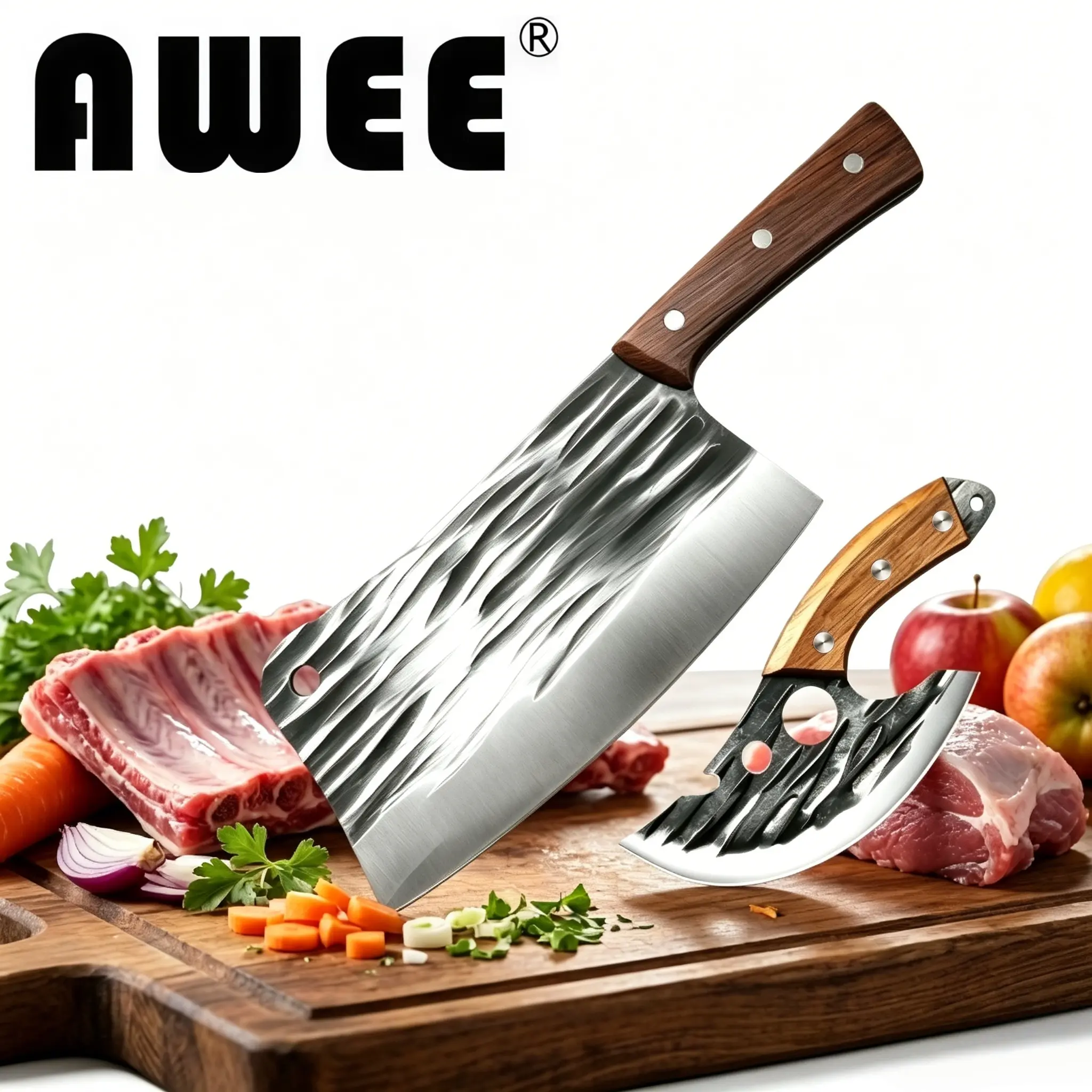 Ultra Sharp 2Pcs Meat Cleaver | Premium Handmade Knife Set Ideal For Gifting & Daily Cooking