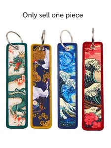 1pc Creative Dragon Crane Wave Embroidered Keychain, Fashionable Bag Decoration Accessory, Portable Ornament, Perfect Gift for Friends