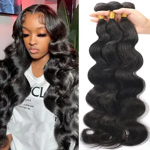 Brazilian Virgin Human Hair Bundles Body Wave  Double Machine Weft Natural Color No Shedding 1/3/4Bundles