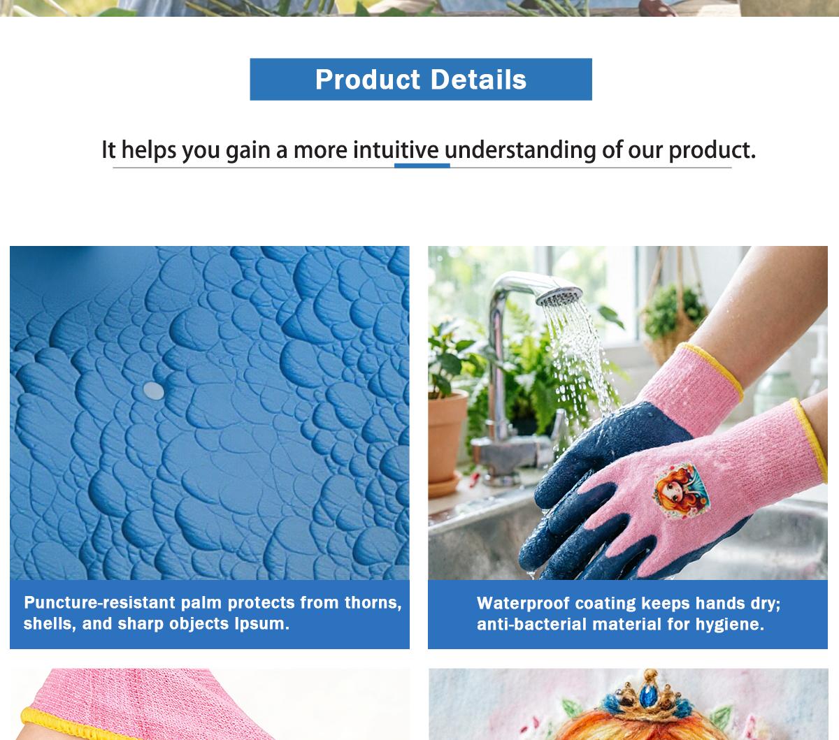 3PCS-Girls Protective Work Gloves Age 5-12 | Pink Anti-Slip Grip | Perfect for Pet Care, Gardening & Beach Play