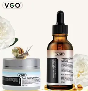 VGO Skincare Set, Vitamin C Essence, Snail Mucin 92% Moisturizing Cream One-step daily skincare