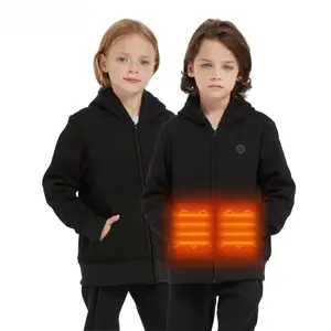 (New)Kids Heated Hoodie Sweatshirt, heated jacket Full-Zip for child (without power bank)