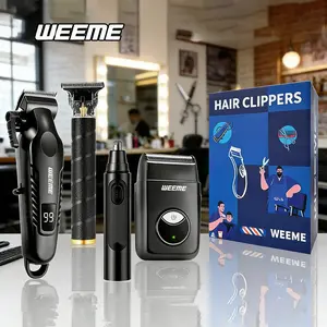 Men's Hair Cutting Kit, Electric Four-Piece Set, Shaver, Nose Trimmer, Cordless Barber Trimmer, Barber Shop Style, High Power Clipper, Father's Day Gift, Barber Clippers, Wireless Hair Cutter, Haircut Kit
