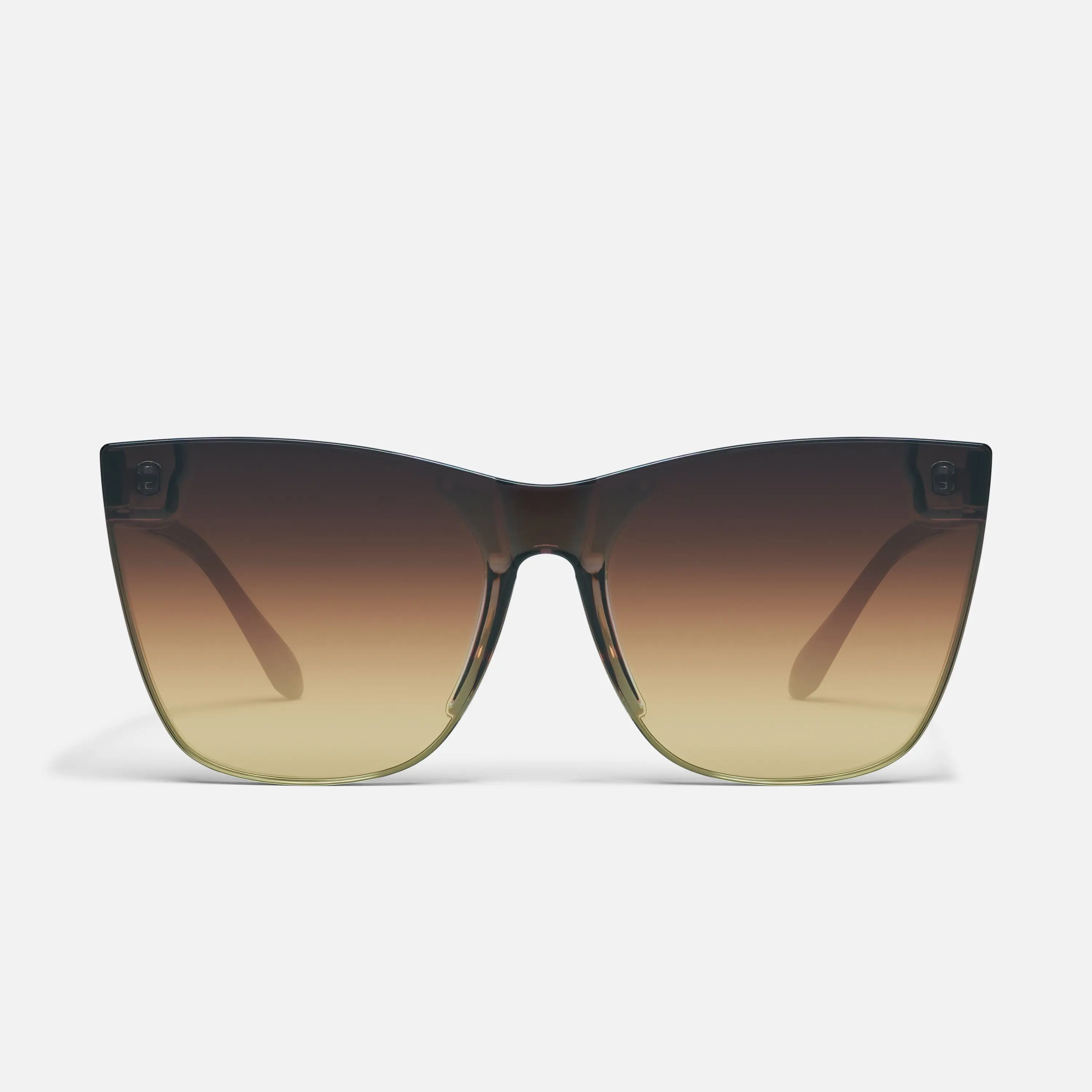 COME THRU Cat Eye Sunglasses - Flirty & Feminine Oversized Frame with One Piece Lens & Built-in Nose Pads - Flat Style