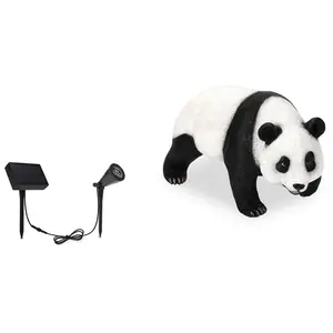 Techko Panda Statue with Solar Spotlight