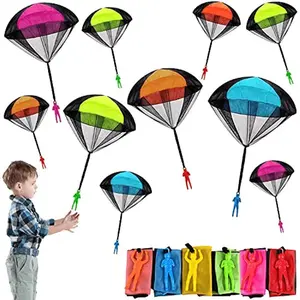 Hand Throw Parachute Toy, 6 Counts/set Outdoor Flying Toy, Party Gift, Funny Outdoor Sports Toy for Kids