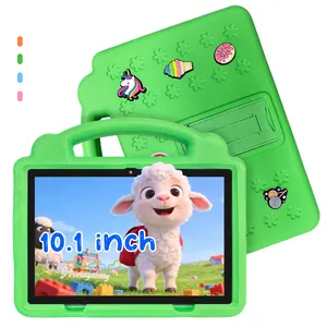 10.1 Inch Educational Android Tablet with 64GB Storage, WiFi and HD Screen, Parental Control, Shockproof Eva Case, Perfect Holiday Gift, No Adapter Included, Pink/Blue/Green/Orange, Student Tablets