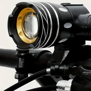 Rechargeable Bicycle Headlight with 3 Modes 18650 Battery Aluminum Alloy Shell Waterproof Rotatable Beam USB Charging Night Riding Light Visibility