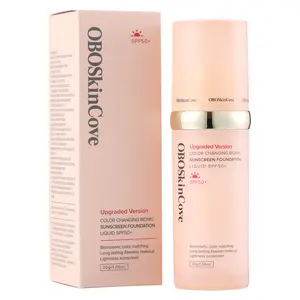 OBOSkinCove Upgraded 4-in-1 Sunscreen Foundation SPF50+++ Hydrating Sun-Protecting Concealer 30ML with Niacinamide Acid for Travel Friendly Daily Makeup Hyaluronic Cosmetic Compact Flawless Moisturizer - Moisture
