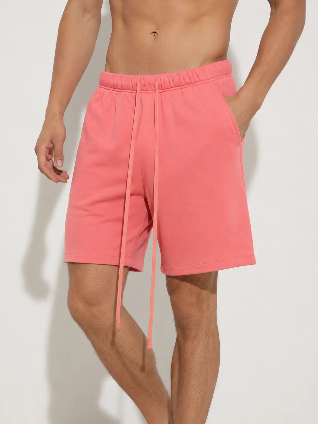 Men's Relaxed-Fit Drawstring Walk Shorts with Elastic Waist Casual Shorts Cotton Shorts Lightweight Summer Beach Shorts