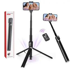 WawooHome 70.8" Automatic Tripod for iPhone, Auto-Open Selfie Stick Tripod, 360° Rotatable Vertical & Horizontal Cell Phone Tripod Stand for Video Recording, One-Click Expansion and Folding for Portability,Compatible with iPhone/Android