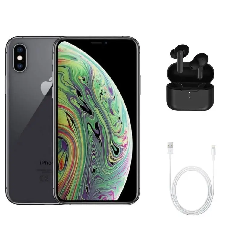 Refurbished iPhone XS Max (Fully Unlocked)-Good Condition with Wireless Earbuds & 1 Year Warranty