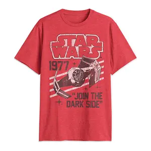 Star Wars Men's Short-Sleeve Darth Vader TIE Fighter 1977 Men's Graphic Tees, Menswear T-Shirt