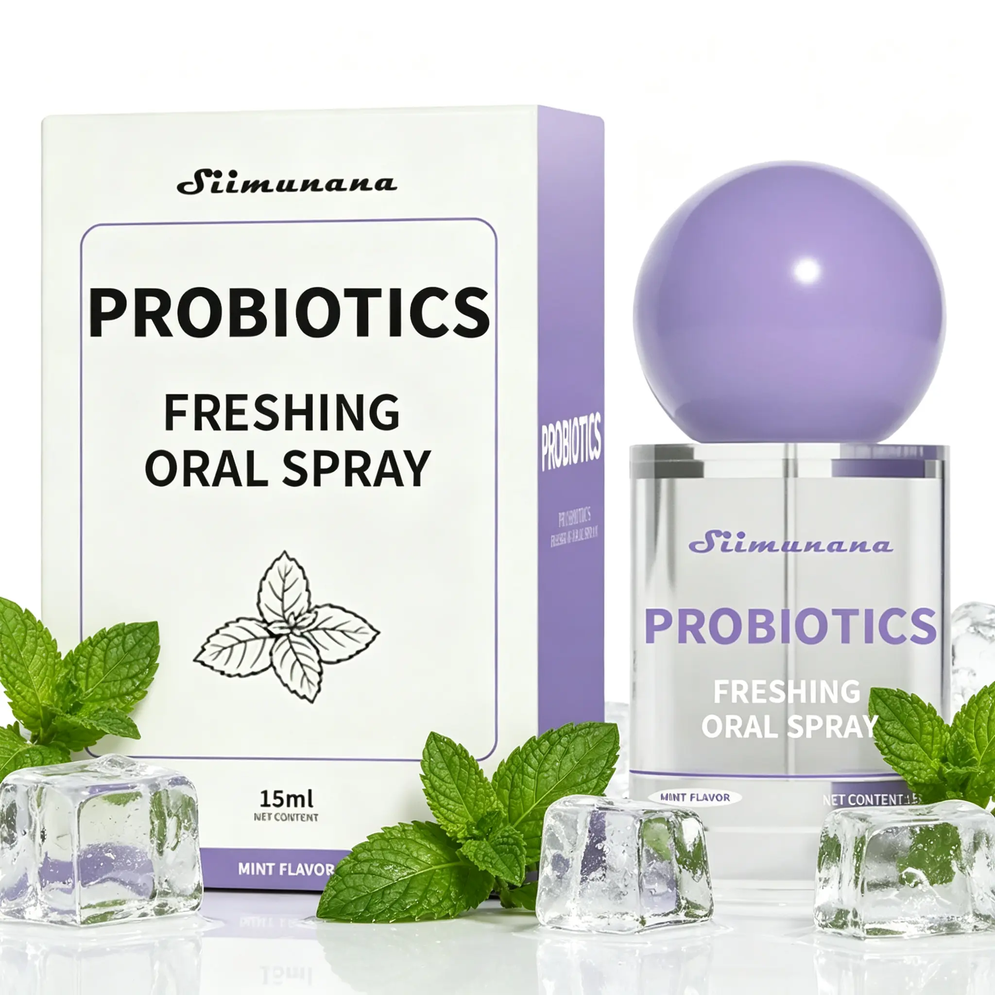 15ml Probiotic Oral Breath Freshener Spray, Sugar-Free & Alcohol-Free Gentle Fruity Formula, Portable Travel Size Mouth Cleanser for Long-Lasting Fresh Breath & Daily Oral Care