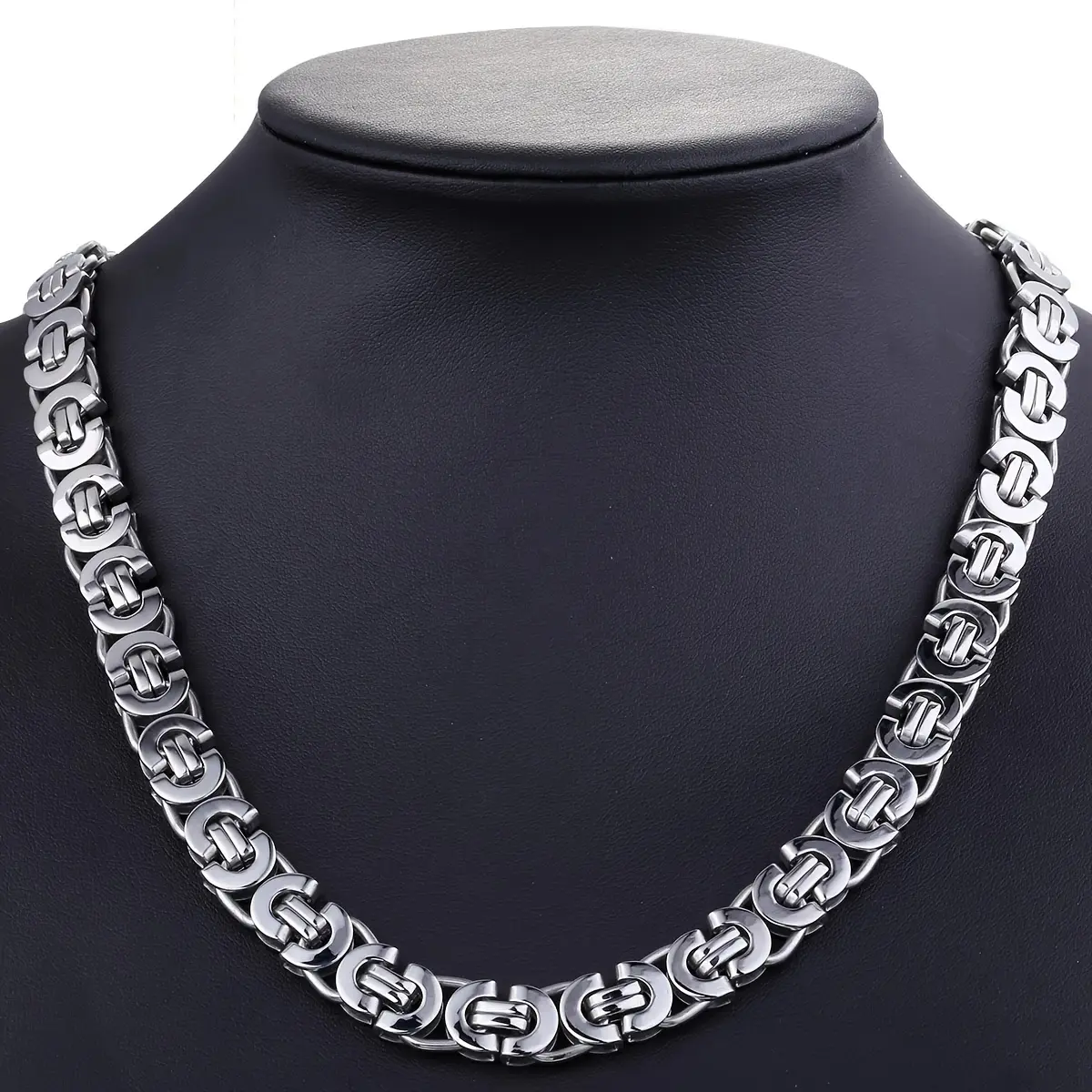 316L Stainless Steel Byzantine Link Chain Necklace, Hip Hop Flat Choker, Unisex, with 11mm for Daily Wear and Gift-Giving, Mardi Gras Accessory jewelry men