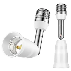 E26/E27 Light Socket Extender, 4.5 Inch Extension,Adjustable Vertical 90?Horizontal 360?, 100V - 250V, Max 150W, Medium Screw Base Light Converter Socket Extender,2-Pack