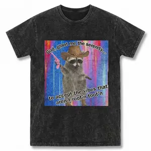 Raccoons Vintage Graphic T-Shirt Funny Meme Dank Raccoons Shirt for Men Women Unisex Tee Streetwear Cotton Top Sweatshirt Style Casual Oversized Trendy Gift Idea,Oversized tshirts for Women